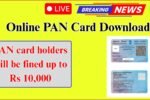 Pan card holders will be fined up to rs 10000 online
