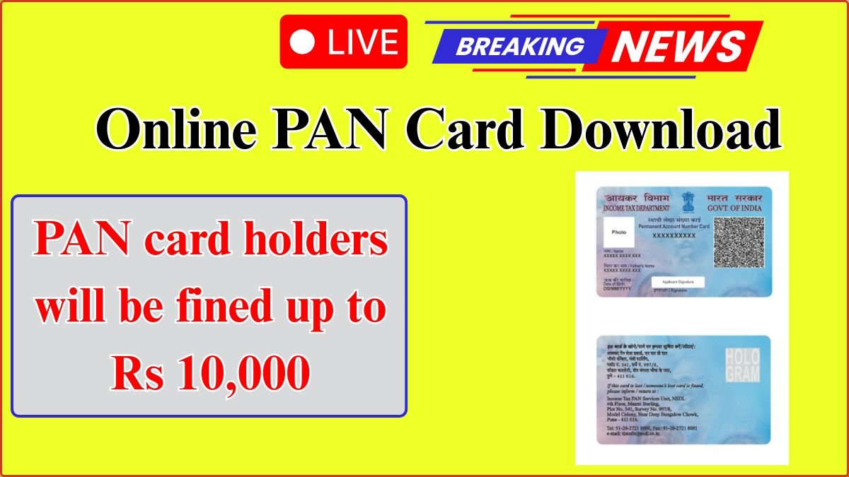 Pan card holders will be fined up to rs 10000 online